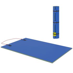 9 x 6 ft. Lily Pad Water Mat for 2 Adults, Floating Water Pad for Lake, Pool, Ocean, Beach, and Boating, Blue