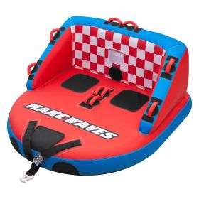Towable Tubes for Boating, 2-Rider Inflatable Towable Tube for Boat to Pull, 340 lbs Capacity Water Sports Boating Tubes - with Full Nylon Cover