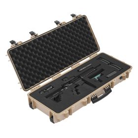 Hard Rifle Case, Lockable Rifle Case with 4 Layers Pre-cut Foams, 36 in Gun Storage with Wheels
