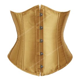 SEXY Gothic Underbust Corset and Waist cincher Bustiers Top Workout Shape Body Belt Plus size Lingerie S-6XL (Color: Yellow, size: XL)