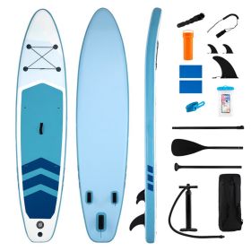 11' Wide Inflatable Stand Up Paddle Board with Backpack for All Skill Levels (Color: Dark Blue)